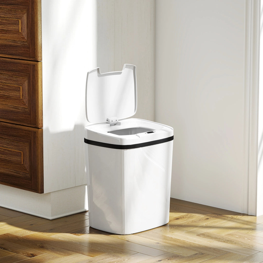 Cestino Automatico per Cucina 15L con Sensore Infrarosso ¨C zephmum ¨C Bianco