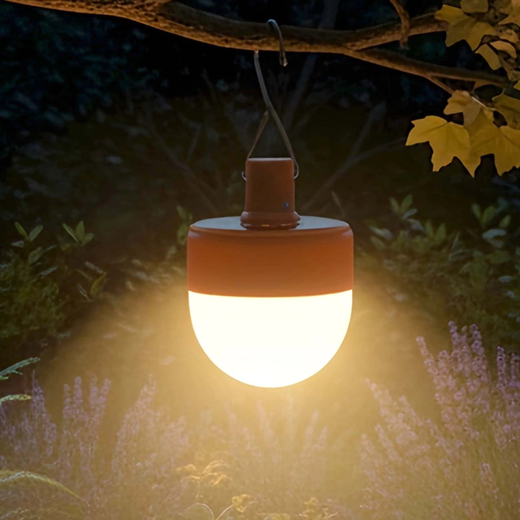 Lampadina Solare Ricaricabile 10W con Gancio e 5 Modalità LED 1200 mAh Arancione Avizar
