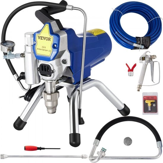 Spruzzatore aeree 2400ml/min Kit di pistola a spruzzo elettrica 2200W 22Mpa Regolazione della pressione di spruzzo con tubo da 15M per parete e soffitto/legno