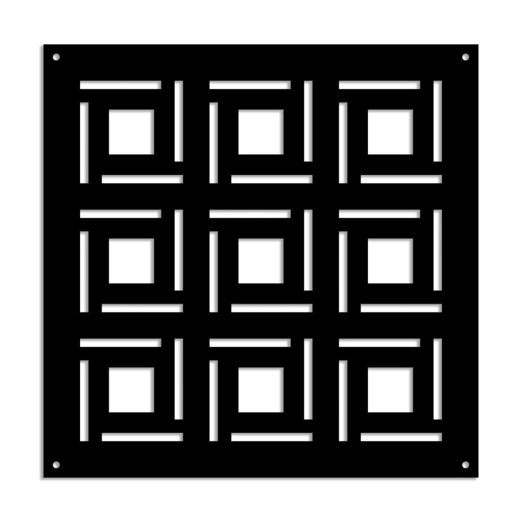 4SIDES - Pannello in PVC traforato - Parasole Misura: 73x73 cm, Colore: nero