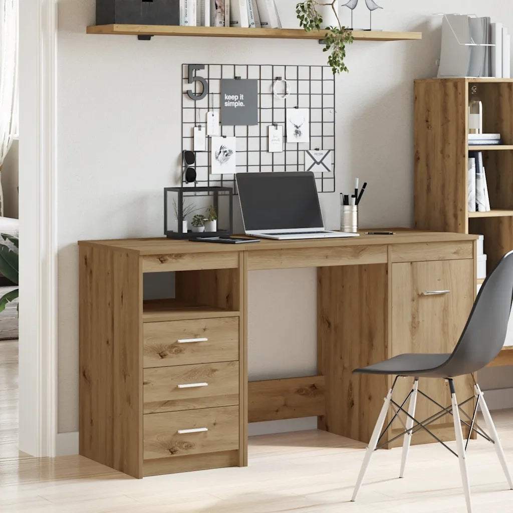 Scrivania con armadietto in Legno Multistrato Rovere Artigianale 3328552