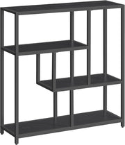 VASAGLE Libreria, Scaffale a 4 Ripiani, 30 x 100 x 103 cm, Scaffale Autoportante, per Soggiorno, Ufficio, Camera da Letto, Cucina, Nero Ebano e Nero Inchiostro LLS134B56