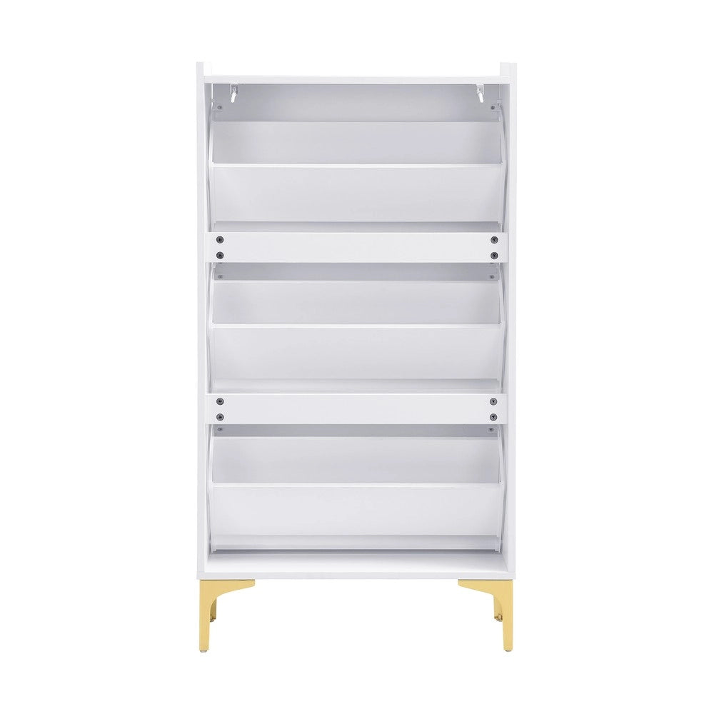 Scarpiera Moderna ¨C MINIMAL ¨C Bianco, 3 Ripiani, Metallo, Salvaspazio Ingresso