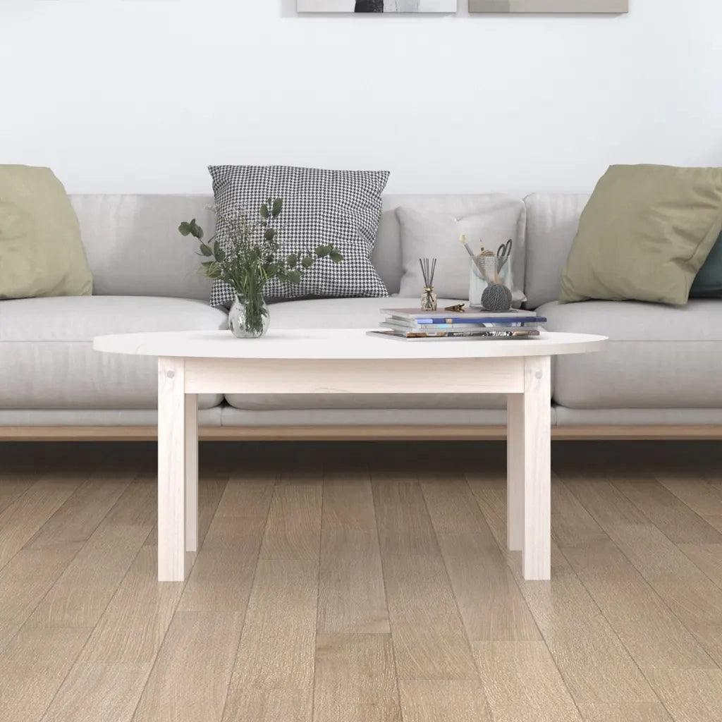 Tavolino da salotto | Tavolino da caff¨¨ | Tavolino da Soggiorno Bianco 80x40x35 cm Legno Massello di Pino