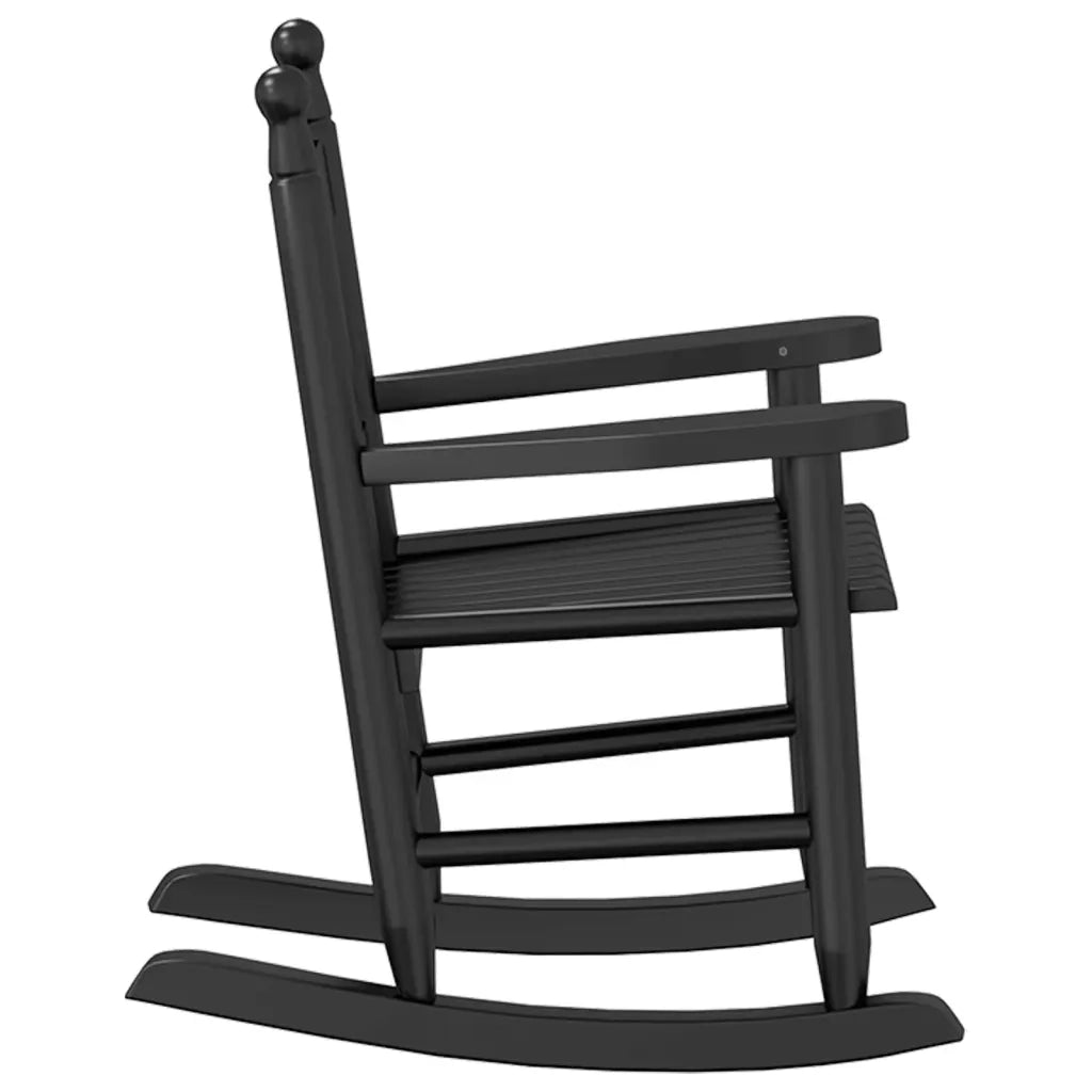 vidaXL Sedie a Dondolo per Bambini 2 pz Nere Legno Massello di Pioppo