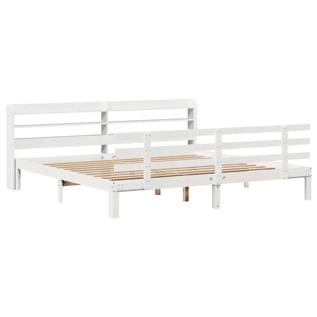 vidaXL Giroletto con Testiera senza Materasso Bianco 200x200 cm