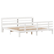vidaXL Giroletto con Testiera senza Materasso Bianco 200x200 cm