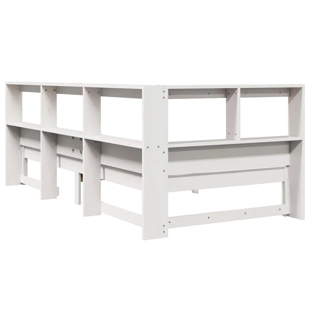 Letto con Libreria senza Materasso-Struttura Letto con contenitore 75x190 cm in Legno Pino 285196