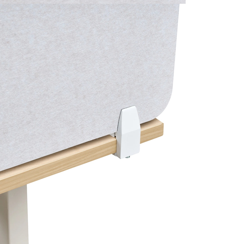 Pannello Divisorio da Scrivania Bianco Sporco in PET con Rivestimento in Tessuto 72 x 50 cm Schermo Acustico per Ufficio e Home Office