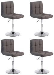 Set di 4 lettini Palma in tessuto grigio scuro