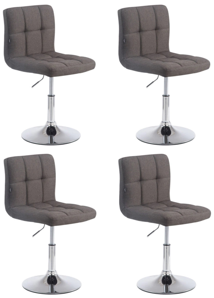 Set di 4 lettini Palma in tessuto grigio scuro