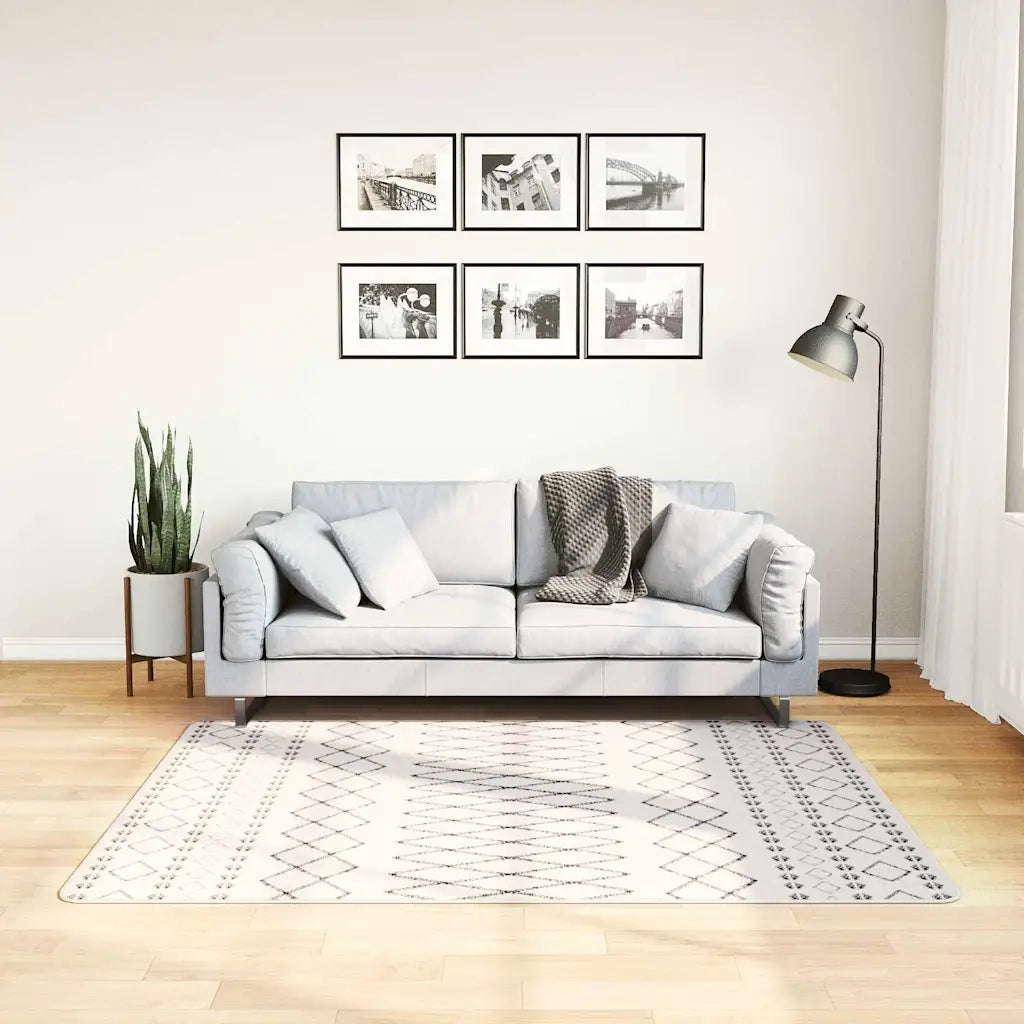 Tappeto Lavabile Nero e Bianco 120x170 cm Antiscivolo