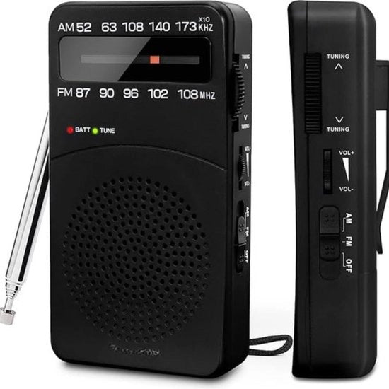 Radio di emergenza - Radio portatile - Radio a batterie - Radio di emergenza - Radio a transistor a batterie - AM/FM - Segnale di alta potenza