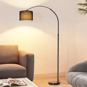 ZMH Lampada da Terra ad Arco Paralume in Tessuto 30cm Altezza 181cm Base in Marmo 26cm E27 per Soggiorno Senza Lampadina