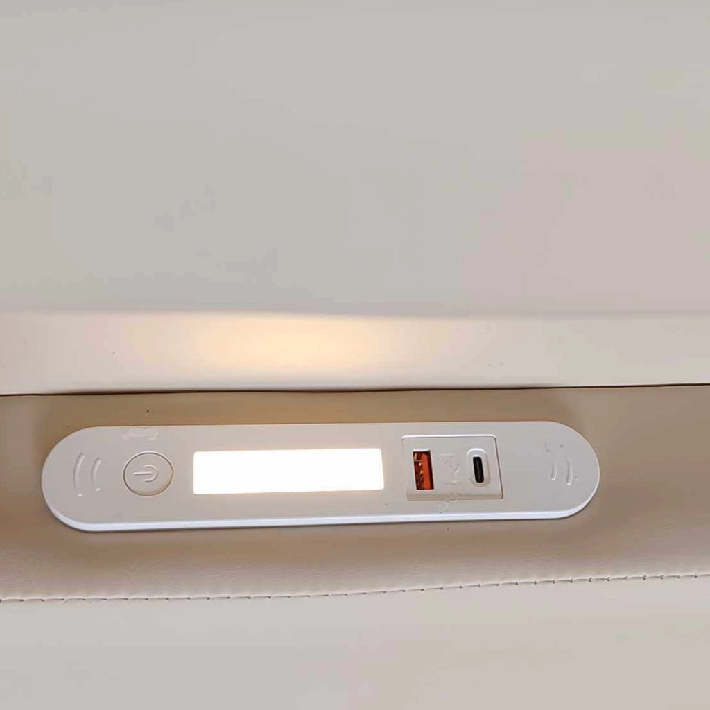 OKWISH Letto Bambino 90×200 cm, Letto Singolo con USB, Luce Notturna e Cassetto Contenitore, senza Materasso, in Ecopelle, Beige