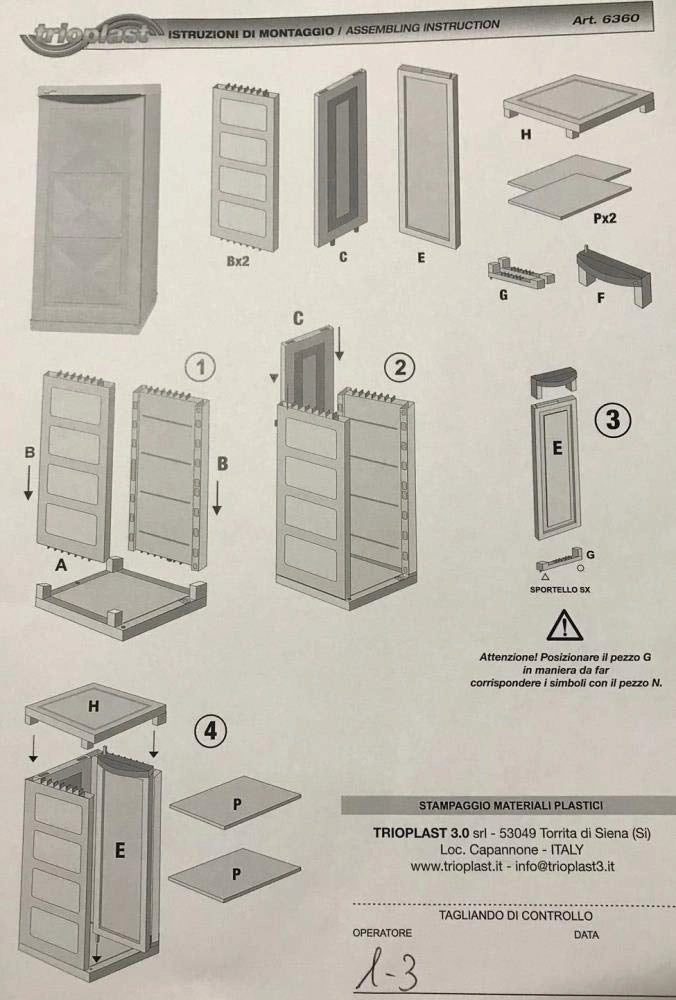 Armadio Basso Porta Bombola Trioplast Colonna Grigio Nero 40 x 45 x 91 cm