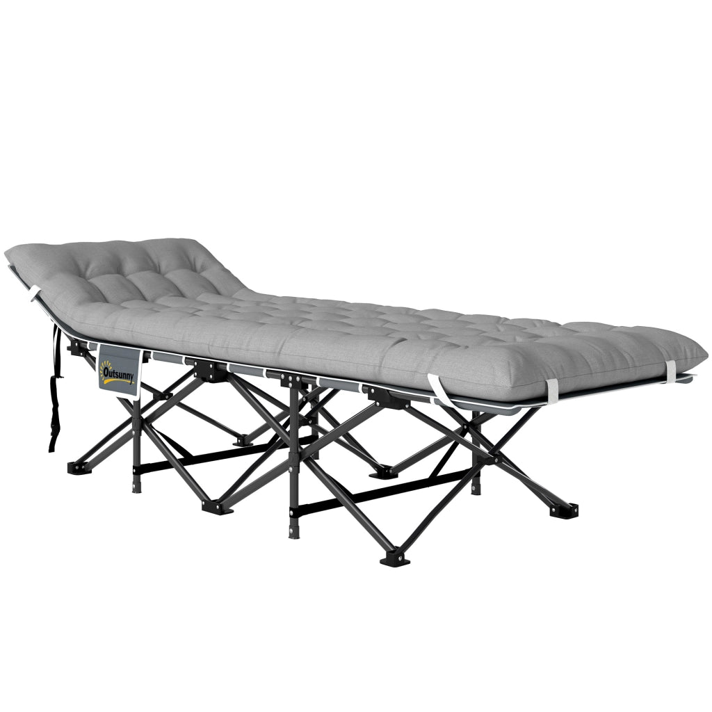 Letto da campeggio pieghevole con materasso ¨C zephmum ¨C 185x68x37 cm grigio chiaro