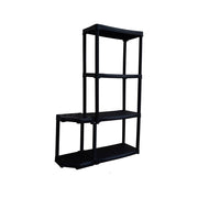 Scaffale ad angolo reversibile con portascope in Blanca, Scaffalatura per interno o esterno, 100% Made in Italy, cm 90x30h133, colore Antracite