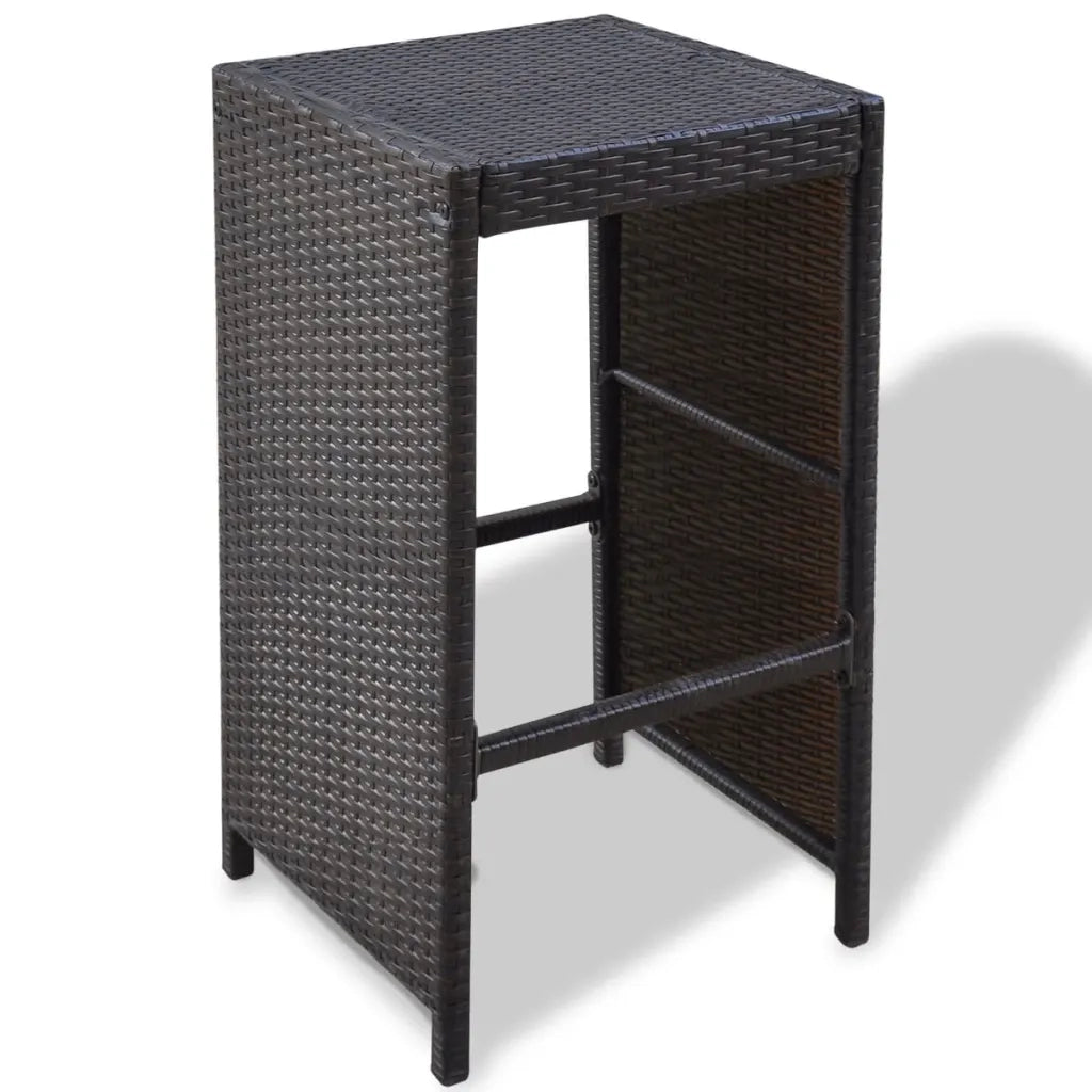 Set da Bar da Giardino 7 pz con Cuscini in Polyrattan Marrone cod mxl 35257