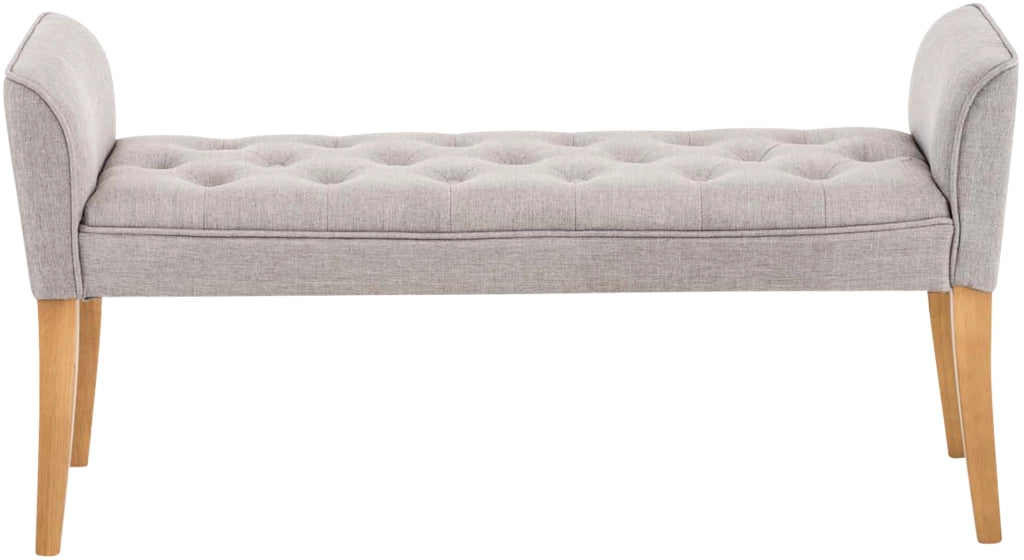 Panchina Cleopatra in tessuto grigio chiaro,antico chiaro