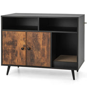 Lettiera per gatti con tiragraffi 90 x 50 x 70 cm stabile e versatile stile industriale legno nero 20_0020482