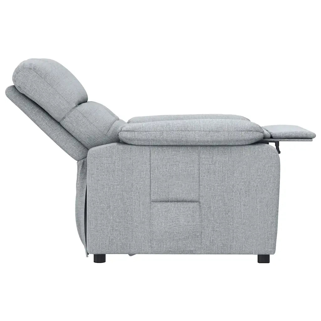 Divano Sedia-Poltrona Reclinabile in Tessuto Grigio Chiaro 523261