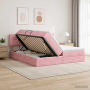 Letto con Contenitore con testiera 2 pz Rosa 3458948