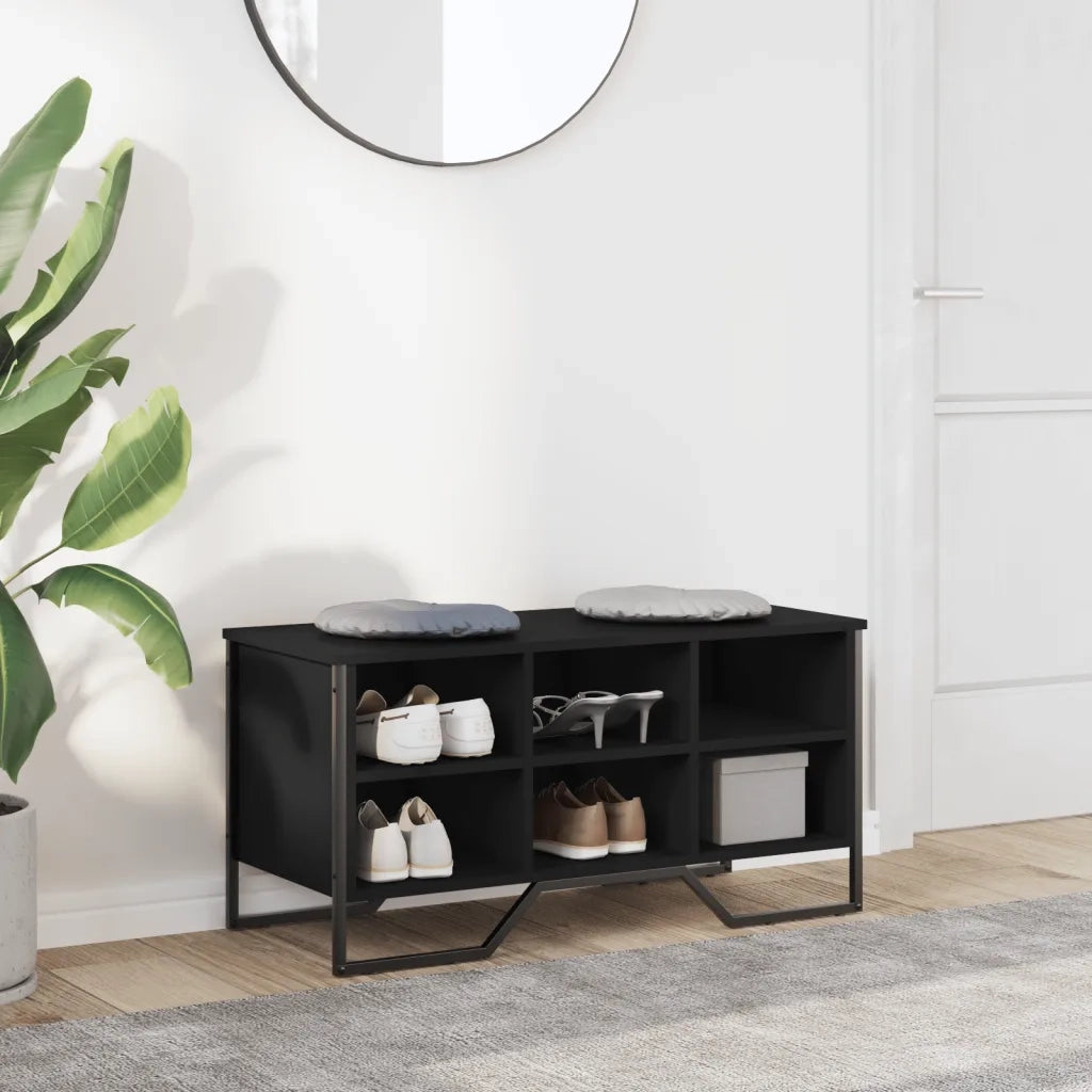 vidaXL Scarpiera Nera 90x38x45,5 cm in Truciolato