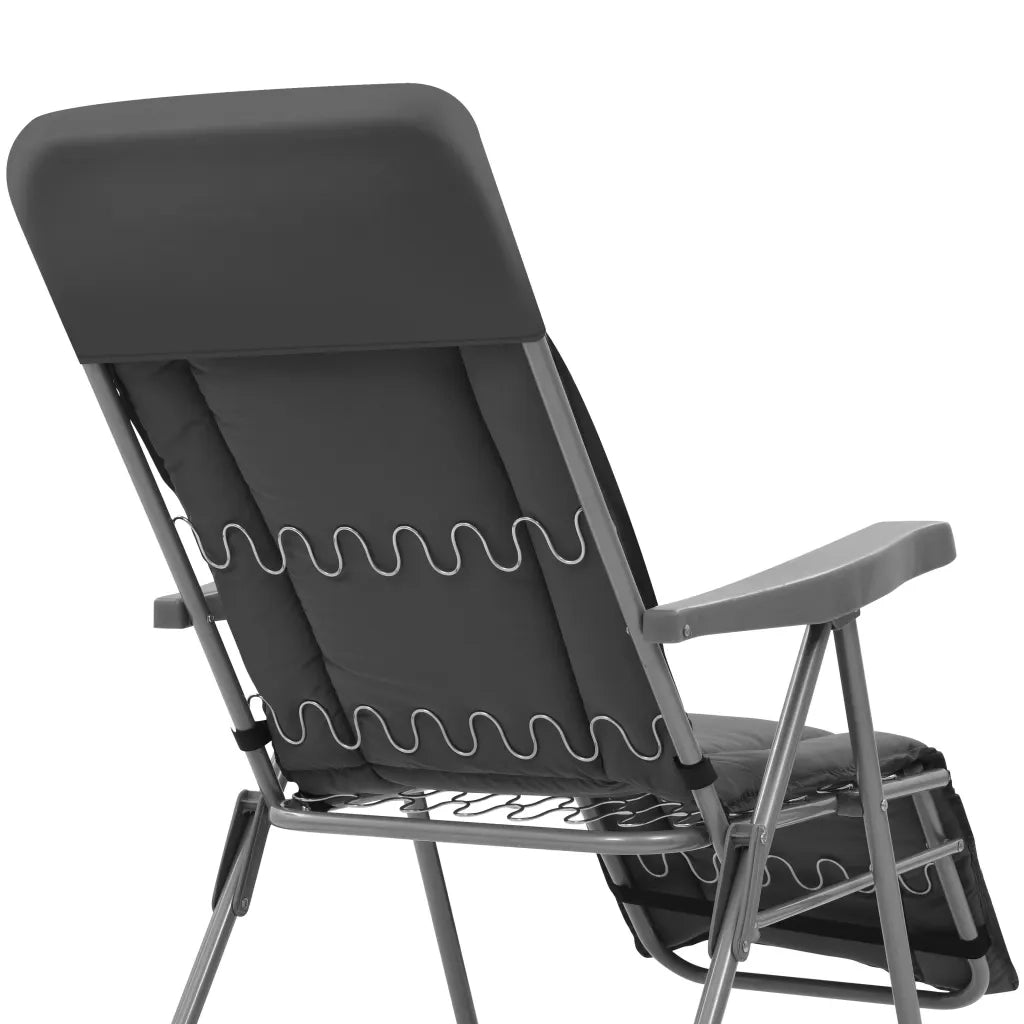 Sedie da Giardino Pieghevoli con Cuscino 2 pz | Sedie da Esterno Grigio