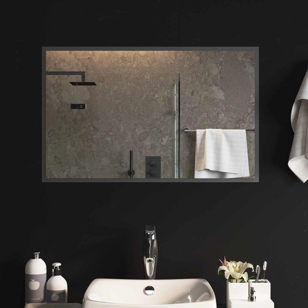 Specchio da bagno LED Trasparente 80 x 50 cm vetro temperato 42045817