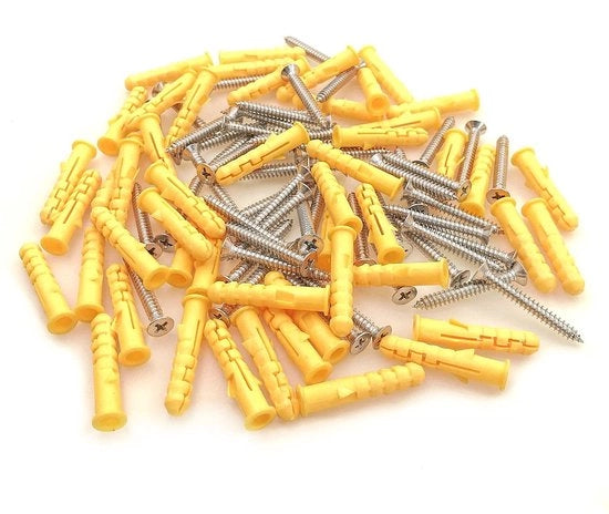 Set di Ancoraggi per Muratura - 50 Unità - M8 x 40mm - Viti in Acciaio Inox - Kit di Attacco per Muratura - Per Legno/Calcestruzzo/Beton - Alta Resistenza
