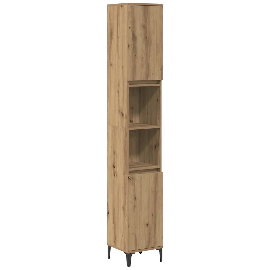 Set di mobili per il bagno con porta 3 pcs Rovere artigianale 3415945