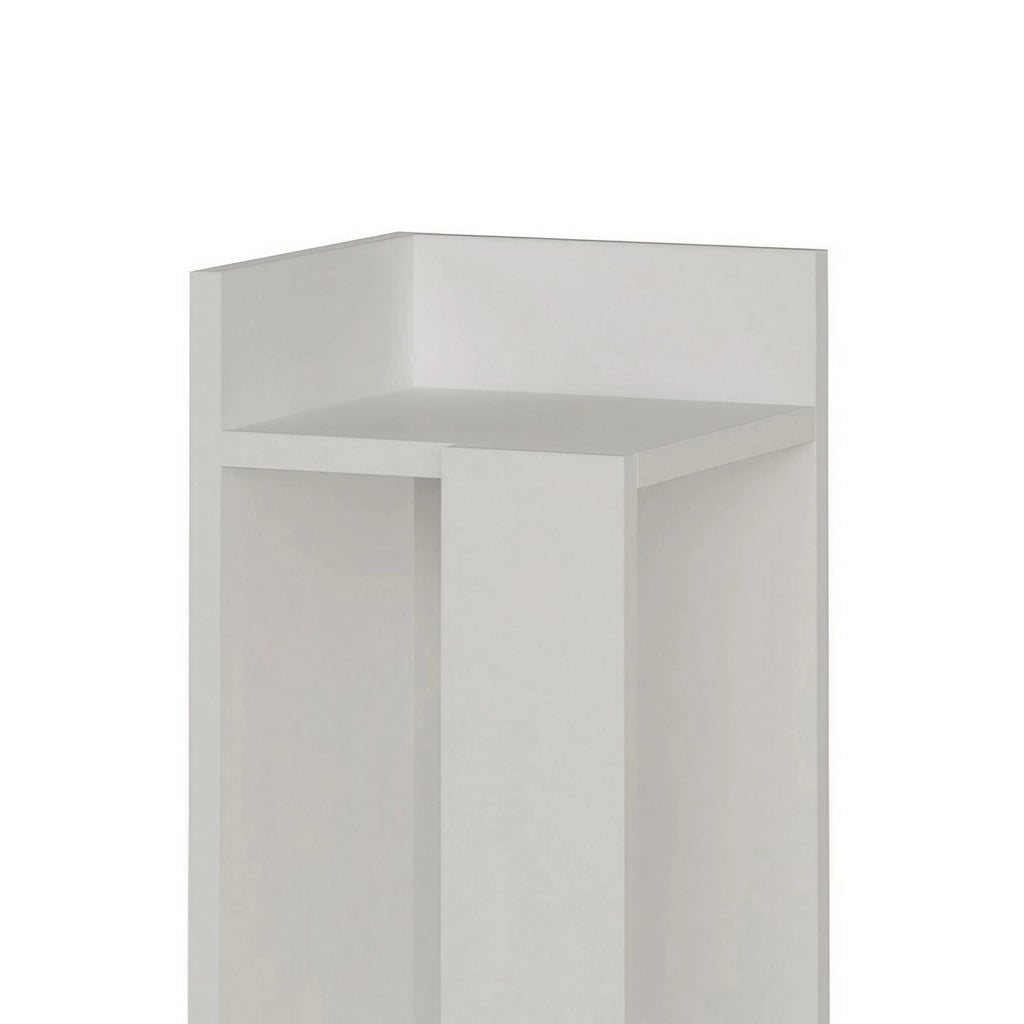 Comodino in legno "Elos Left" - 25 x 27 x 60 cm - Bianco