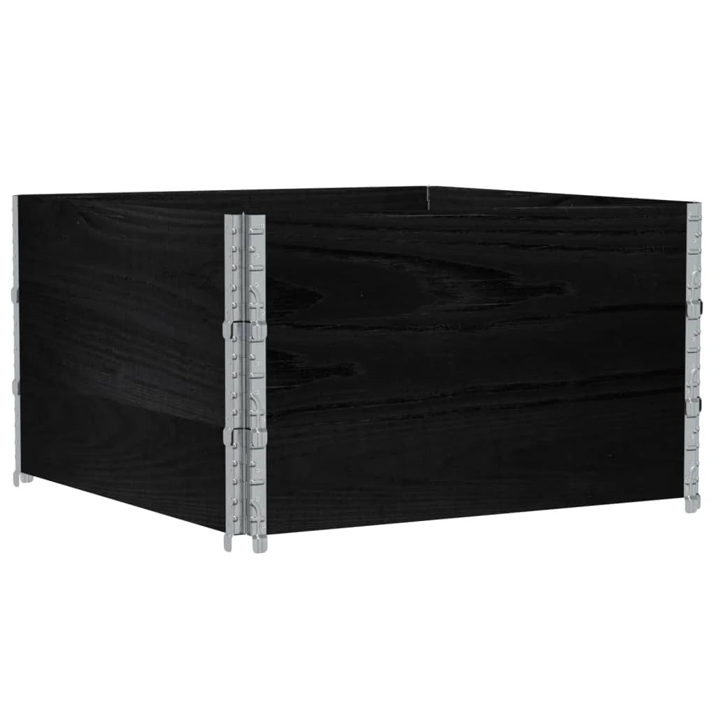 Vassoio per fioriera aiuola rialzata piante fiori terrazza giardino 100 x 100 cm legno massello di pino nero 02_0037247
