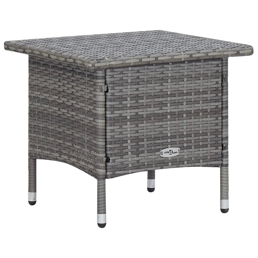 Set Divani da Giardino 3 pz | Set Salotto da Giardino con Cuscini in Polyrattan Grigio