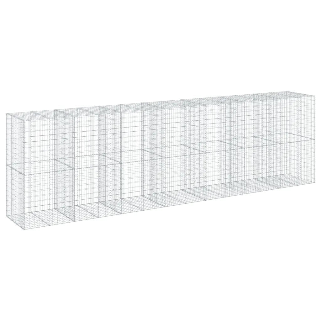Cesto Gabbione con Copertura 700x100x200 cm in Ferro Zincato 3295237