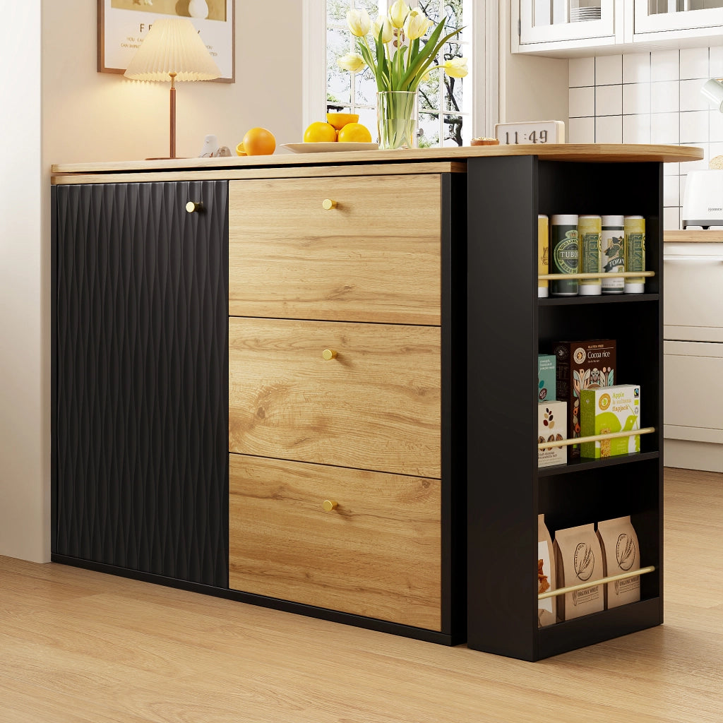 TAVOLO BAR 360° Girevole e Allungabile 138-204x39x104 cm Nero MDF
