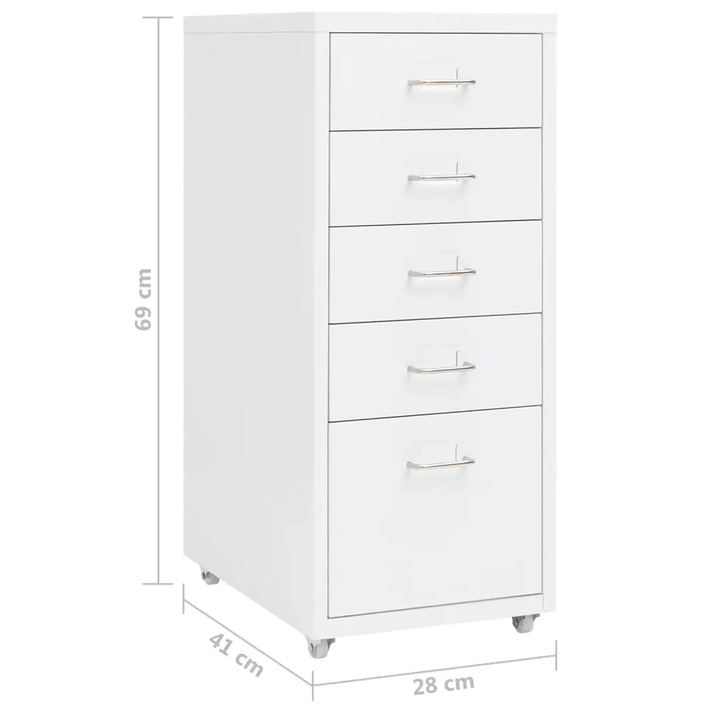 Schedario Mobile Bianco 28x41x69 cm in Metallo CFW8796771