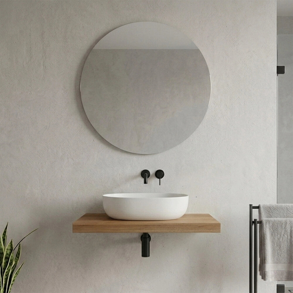 Mensolone bagno 80 cm in legno effetto rovere naturale Levia