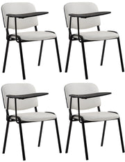 Set di 4 sedie Ken con tavolo pieghevole in similpelle bianco