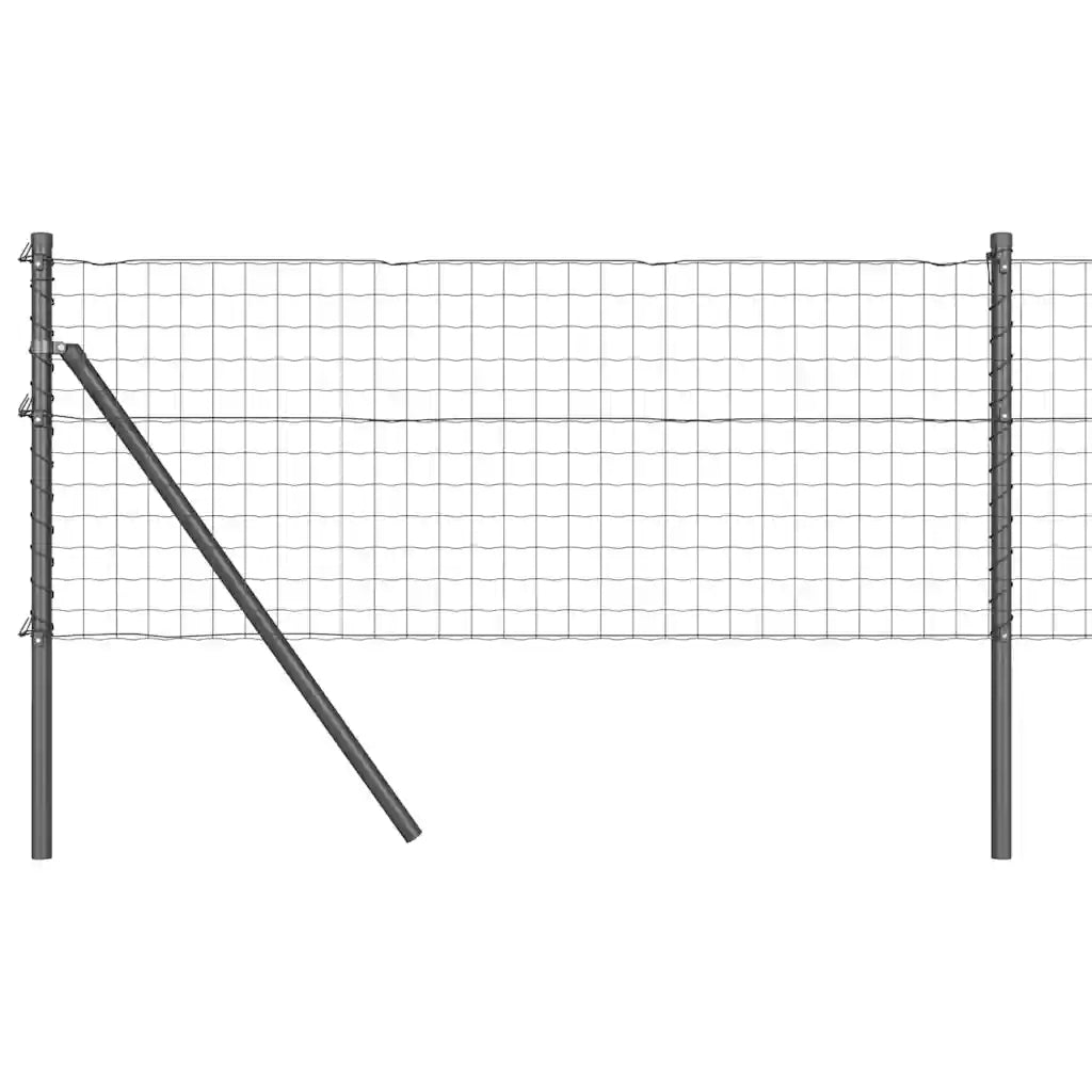 Recinzione da Giardino | Recinzione con Posto Grigio 0,8 x 25 m Acciaio e PVC