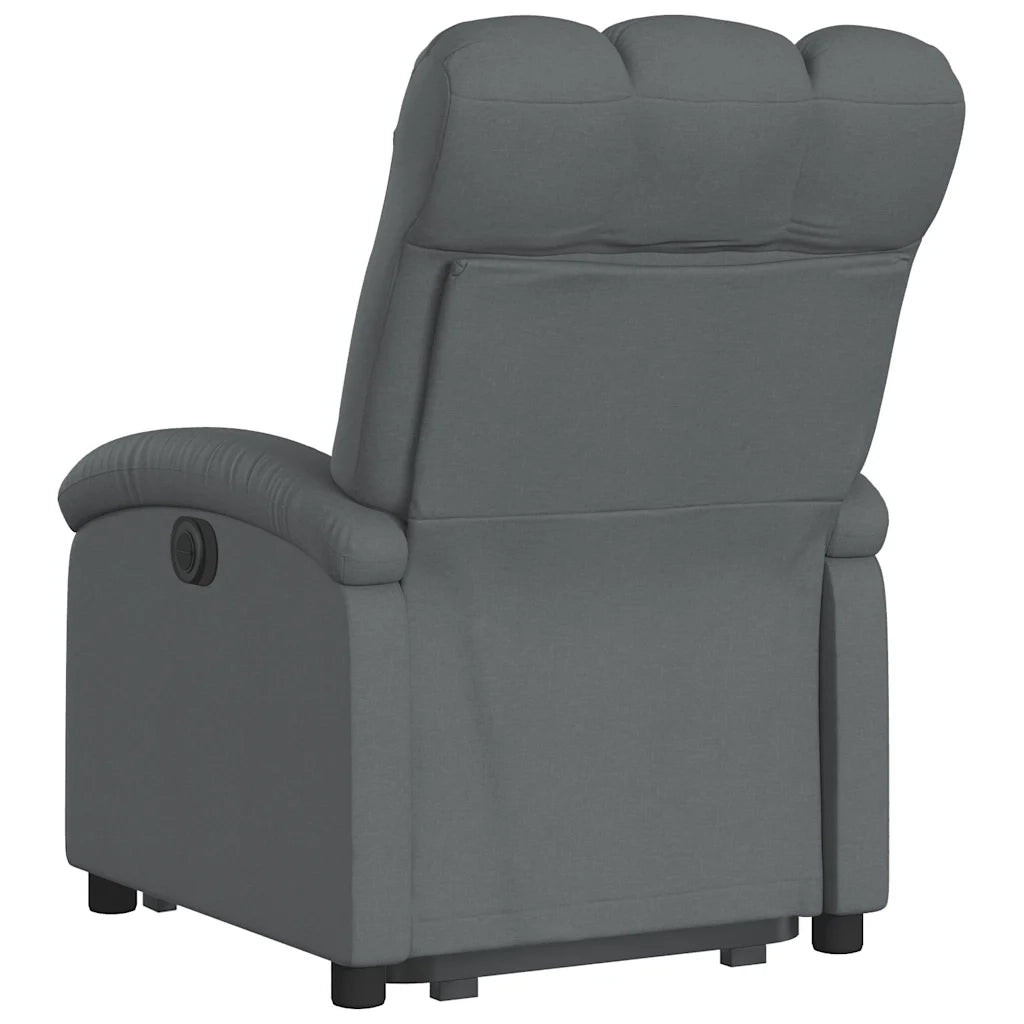 Poltrona | Sedia Relax Alzapersona Reclinabile Grigio Scuro in Tessuto