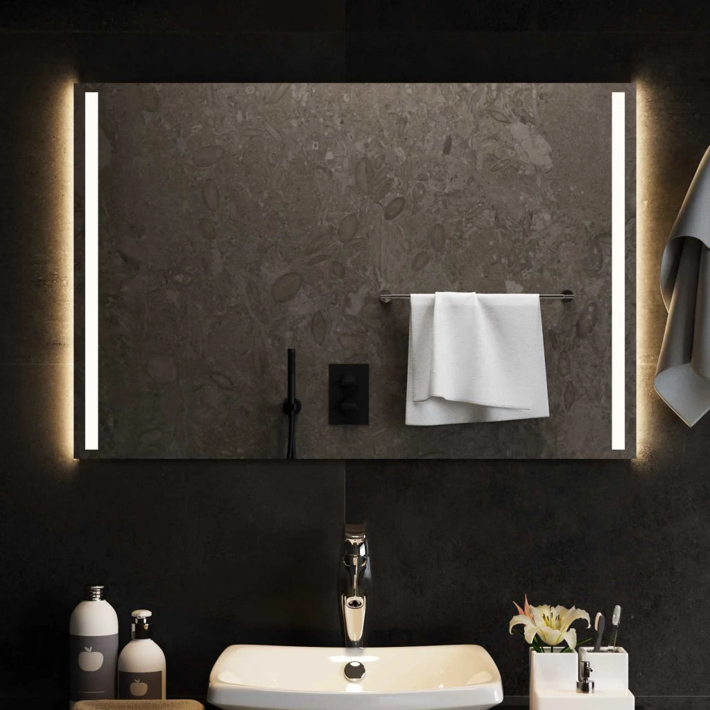 Specchio da bagno LED Trasparente 90 x 60 cm vetro temperato 42045802