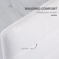 Set 4 Sedie Imbottite per Soggiorno o Sala da Pranzo, Sedie da Cucina Moderne, in Metallo e Tessuto Bianco