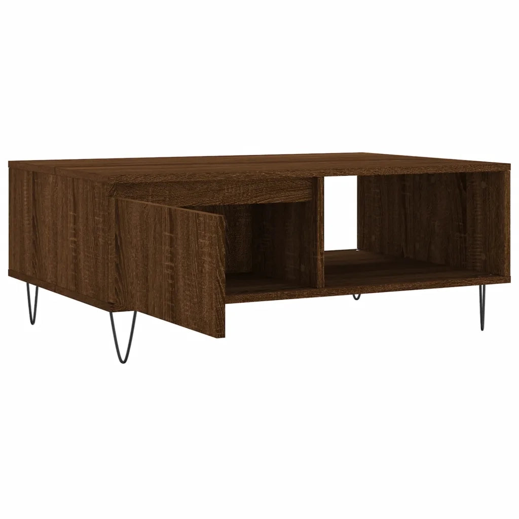 Tavolino da Salotto-Tavolino da soggiorno-Tavolo Rovere Marrone 90x60x35cm Legno Multistrato 850525