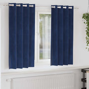 Tende oscuranti 2 pcs Blu Scuro 140 x 175 cm Velluto 4107194