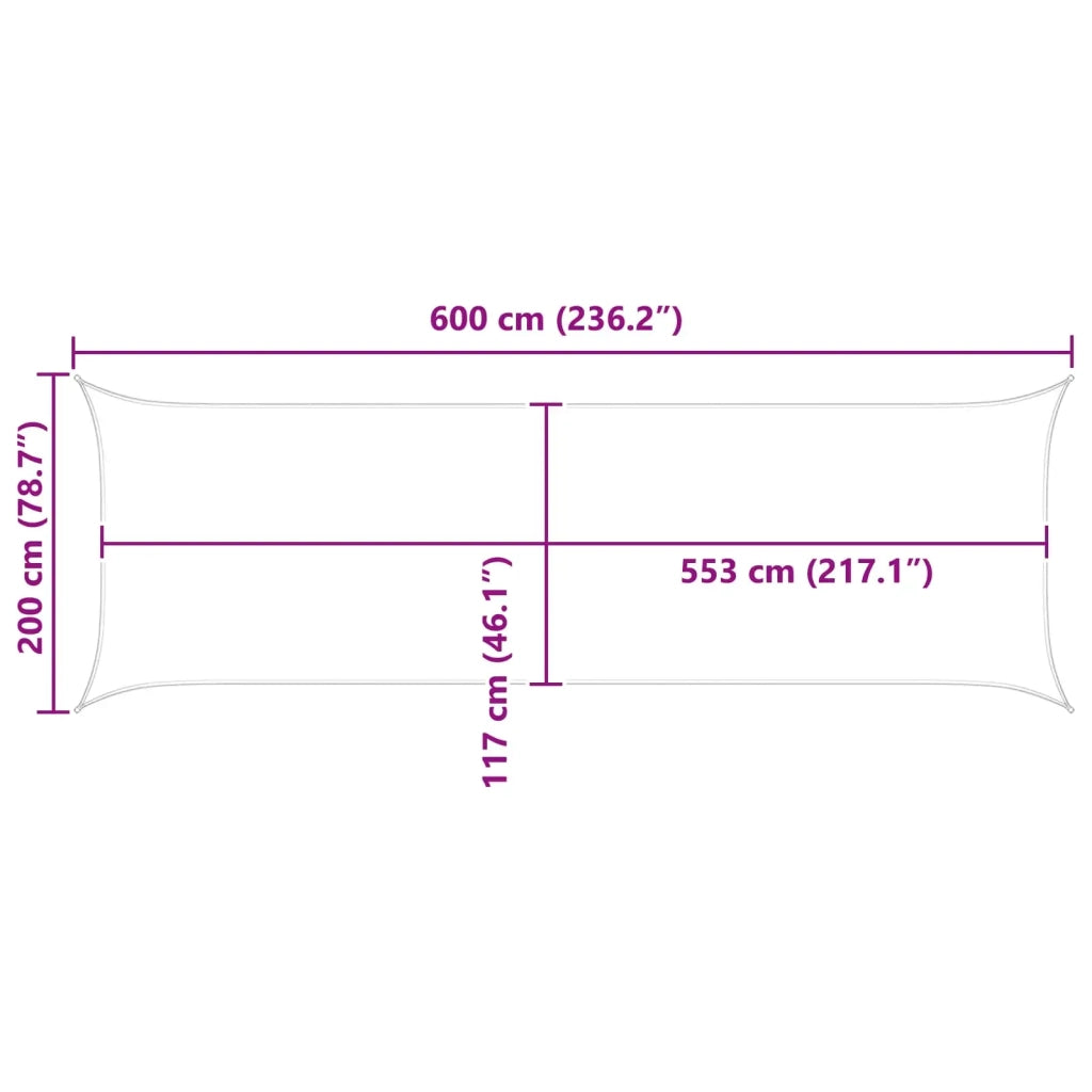 Vela da ombra solare Grigio chiaro e bianco 6 x 2 m