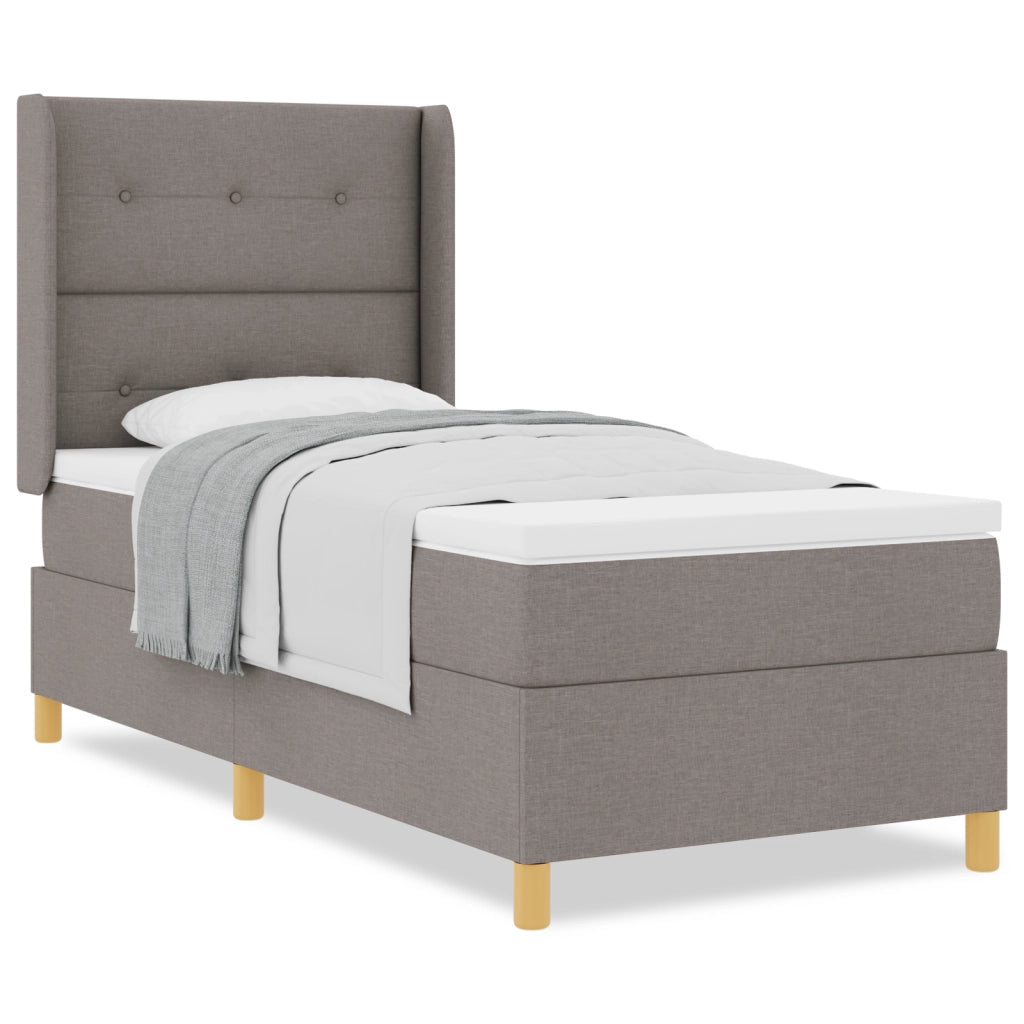 Letto a Molle VitaXL con Materasso Tortora 90x200 cm Tessuto