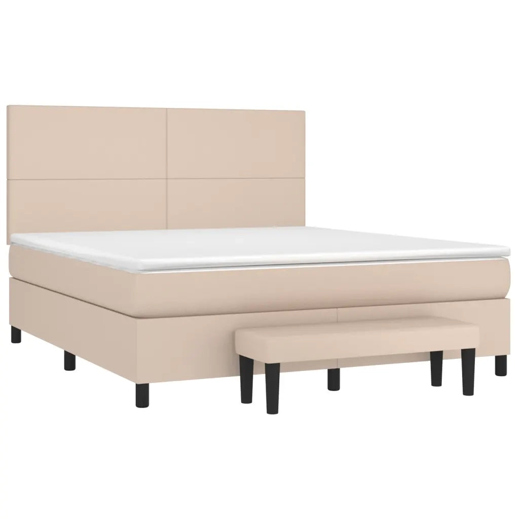 Giroletto a Molle con Materasso Cappuccino 180x200cm Similpelle 3137562