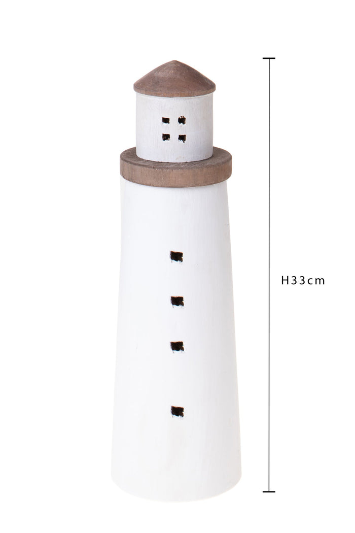 Modellino Faro Rotondo Legno 105 H 33 cm